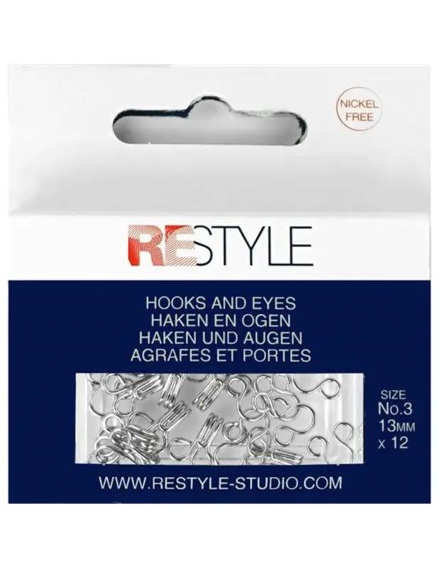Beperkt Aanbod Haken en ogen nr. 3 zilver, 12 stuks