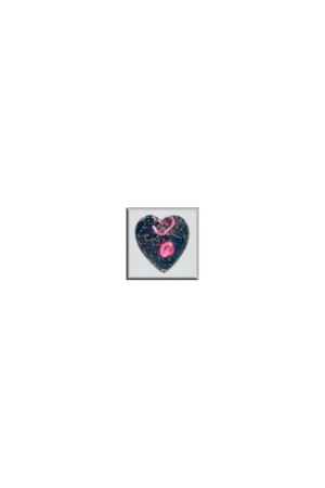 Weekendaanbieding Glass Treasures Large Black Heart PinkRosebud - Mill Hill