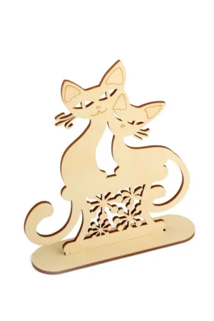 Borduurpakket Plywood decoration - Cats - RTO Korting
