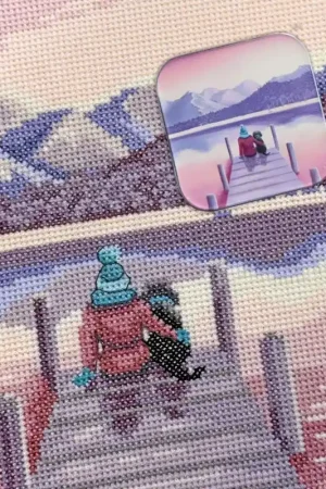 Gecertificeerd Needle Minder Lucy Pittaway - A Pawfect Place By The Water - Bothy Threads