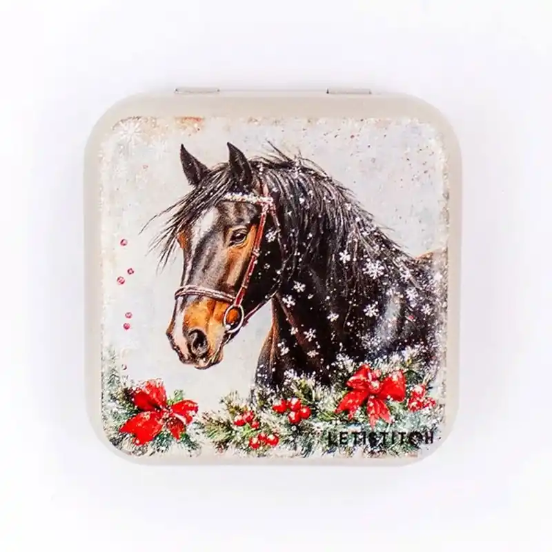 Winter Horse Metallic Box - Leti Stitch Beperkte Voorraad