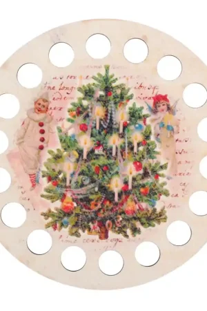 Voordeelprijs Garenhouder multiplex - Rond opdruk Kerst - RTO