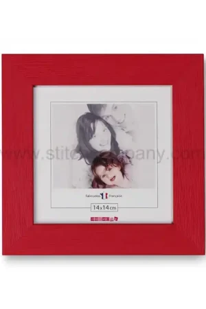 Bestseller Wissellijst hout 14 x 14 cm, rood - The Stitch Company