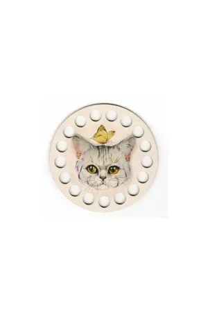 Koop Online Garenhouder multiplex - Rond opdruk Kat - RTO