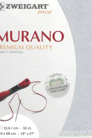 Veilige Betaling Zweigart borduurstof Precut Murano Evenweave Grijs (705) 32ct 48x68cm