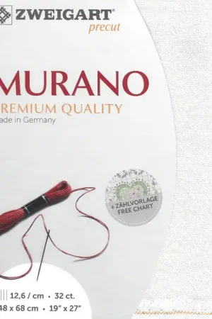 Zweigart borduurstof Precut Murano Evenweave Wit (100) 32ct 48x68cm Premium
