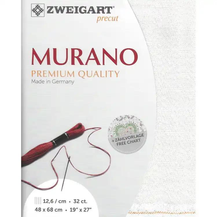 Zweigart borduurstof Precut Murano Evenweave Wit (100) 32ct 48x68cm Premium
