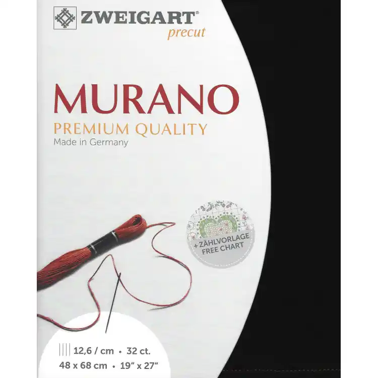 Zweigart borduurstof Precut Murano Evenweave Zwart (720) 32ct 48x68cm Direct Beschikbaar