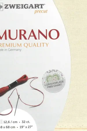 Zweigart borduurstof Precut Murano Evenweave Ecru (264) 32ct 48x68cm Bestseller