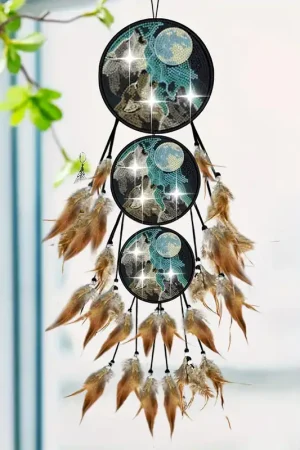 Diamond painting Droomvanger Huilende wolven Op = Op