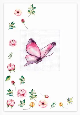 Beperkt Aanbod Luca-S Butterfly wenskaart borduren SP-103