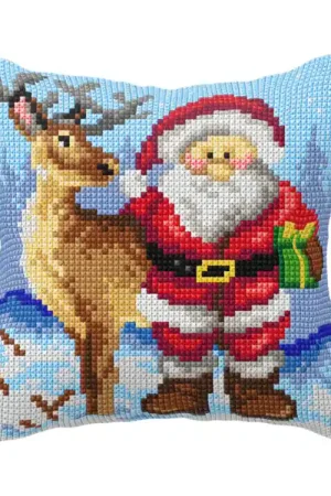 Orchidea Santa Claus and Reindeer Kruissteekkussen pakket 99095 Koop Vandaag