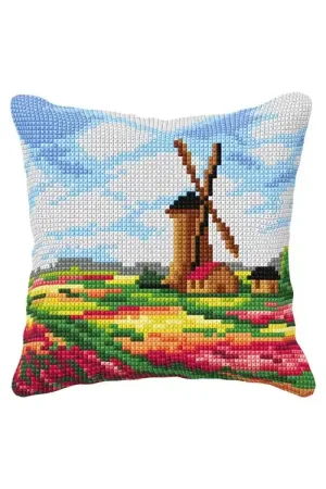 Orchidea Landscape with a windmill Kruissteekkussen pakket 99113 Laatste Kans