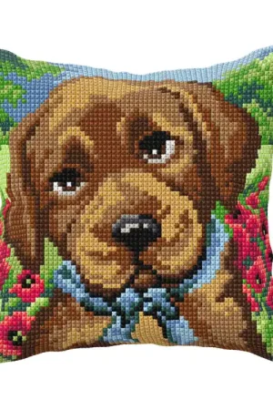 Weekendaanbieding Orchidea Puppy Kruissteekkussen pakket 99106