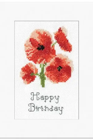 Heritage Crafts Greeting Card Poppy 1961A borduren (pakket) Meest Verkocht