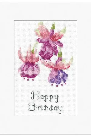 Heritage Crafts Greeting Card Fuchsia 1959A borduren (pakket) Gratis Verzending