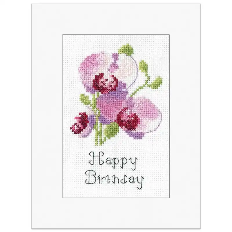 Heritage Crafts Greeting Card Orchid 1960A borduren (pakket) Koopje