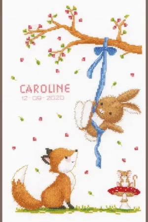 Snelle Levering Vervaco Geboortebord Vrolijke bosvriendjes borduren (pakket) PN-0184572