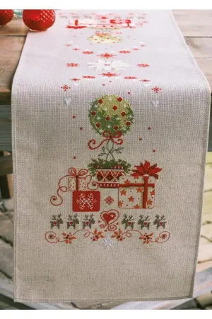 Koop Online Vervaco Loper kit Kadootjes onder boompje borduren (pakket) PN-0156092