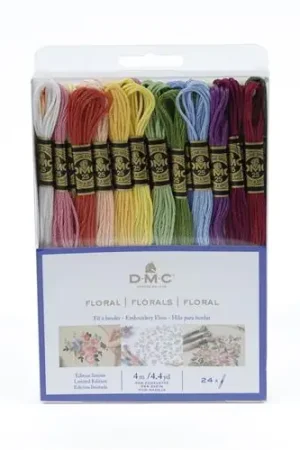 DMC Mouline splijtzijde set Florals, 12 kleuren van 4 meter Meest Verkocht