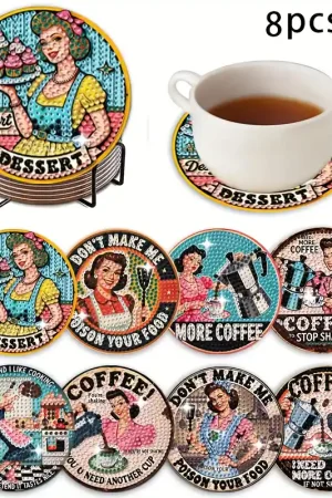 Populair Diamond Painting onderzetters American Diner (8 stuks)