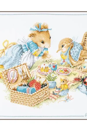 LanArte Marjolein Bastin Picknick met Vera Evenweave borduren (pakket) PN-0204890 Gratis Verzending