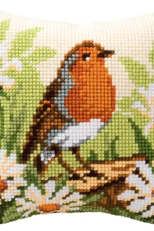 Vervaco Roodborstje Kruissteekkussen pakket PN-0008480 Premium