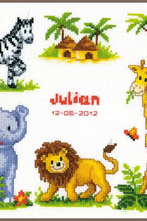 Vervaco Geboortebord Safari borduren (pakket) PN-0011912 Op = Op