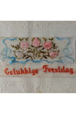 Rechtstreeks Van De Fabrikant Zijdegeborduurde kaart Feest (4)