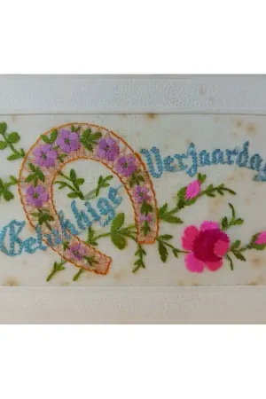 Bestseller Zijdegeborduurde kaart Verjaardag (12)