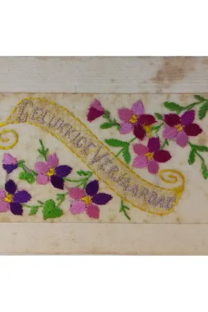 Zijdegeborduurde kaart Verjaardag (4) Shop Nu