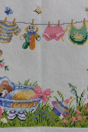 Betrouwbaar Borduurwerk Waslijn babykleertjes