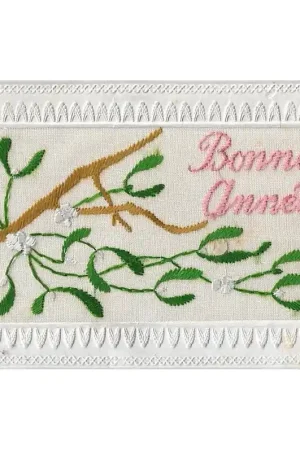 Zijdegeborduurde kaart Direct Verzonden