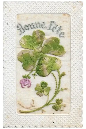 Zijdegeborduurde kaart Shop Nu