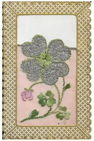 Betaalbaar Zijdegeborduurde kaart