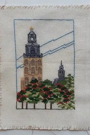 Uitverkoop Borduurwerkje bomen voor kerk