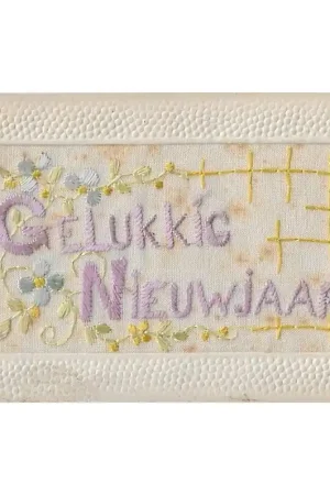 Zijdegeborduurde kaart (5) Dagaanbieding