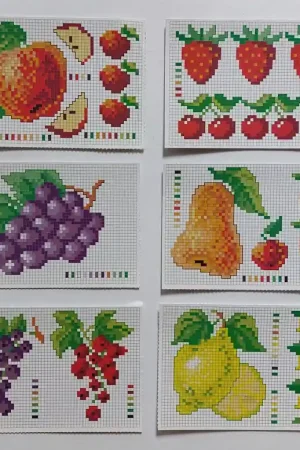 Aanbieding Borduurkaartjes fruit
