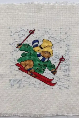 Hete Deal Borduurwerkje Paddington op ski