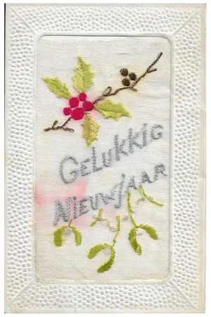 Direct Beschikbaar Zijdegeborduurde Nieuwjaarskaart (3)