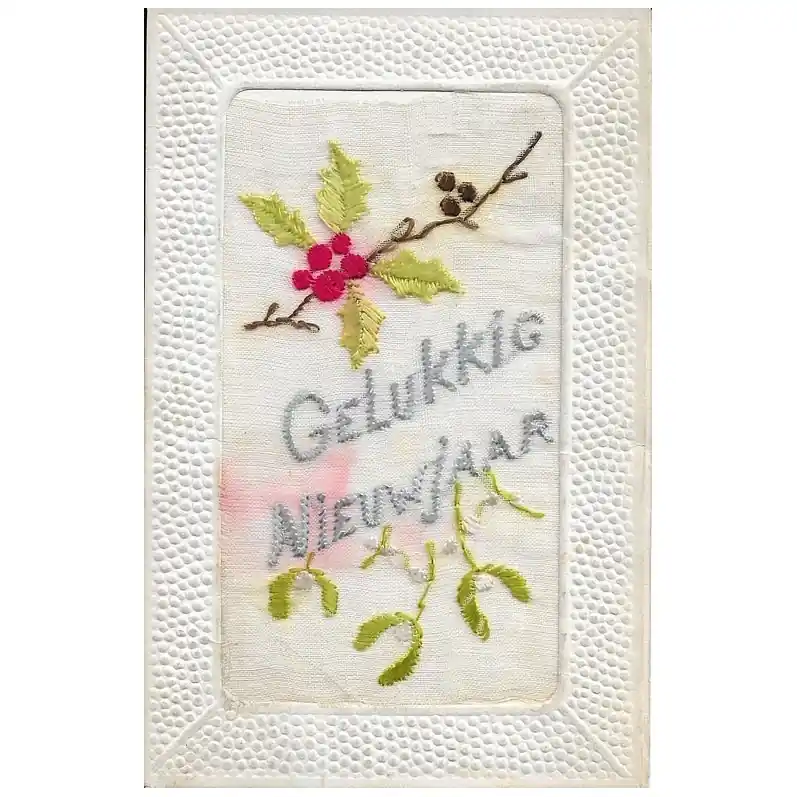 Direct Beschikbaar Zijdegeborduurde Nieuwjaarskaart (3)