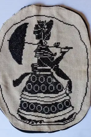 Actieprijs Borduurwerk dame parasol