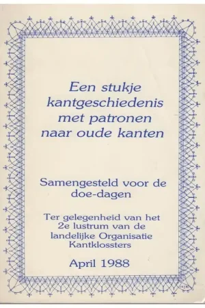 Weekendaanbieding Boekje: Een stukje kantgeschiedenis