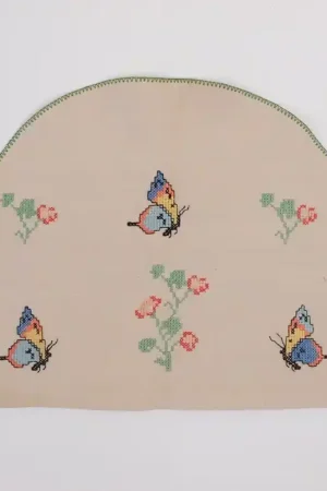 Oude geborduurde theemuts Flitsaanbieding