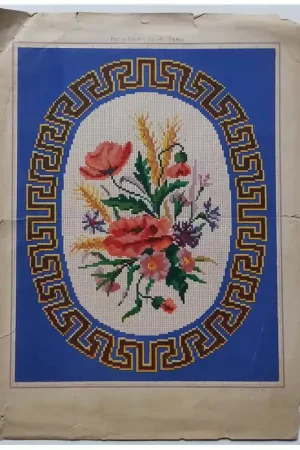 Oud patroon: Bloemen in Griekse rand Gecertificeerd