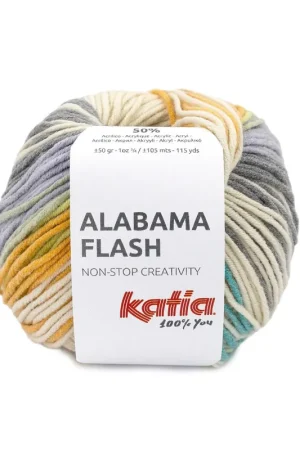 Alabama Flash Kleurnummer 106 - Ecru-Turkoois blauw-Oker Exclusieve Aanbieding