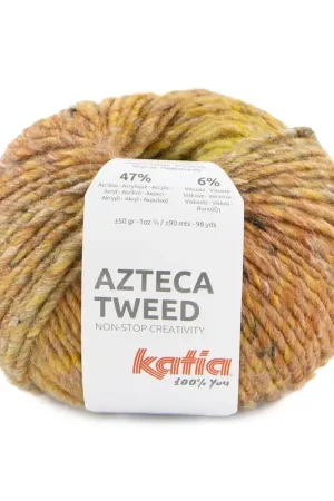 Azteca Tweed Kleurnummer 305 - Camel-Groen-Geeloranje Hoge Kwaliteit